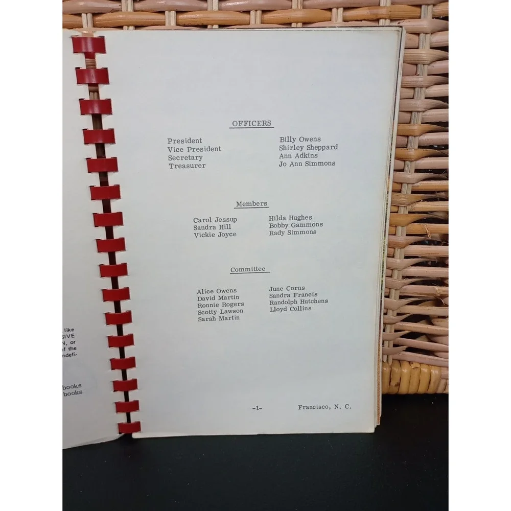Francisco Recreational Department Cookbook‎ Francisco, NC 1978